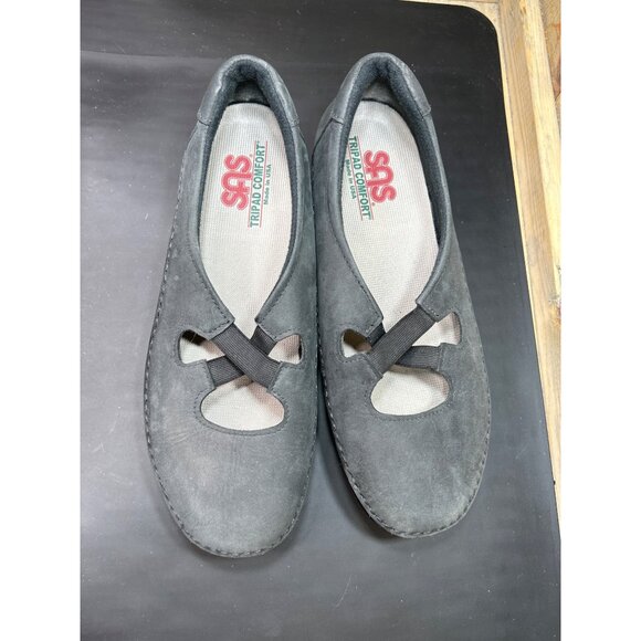 SAS Womens Tripad Comfort Black Suede Loafers Size 9W - Picture 3 of 7